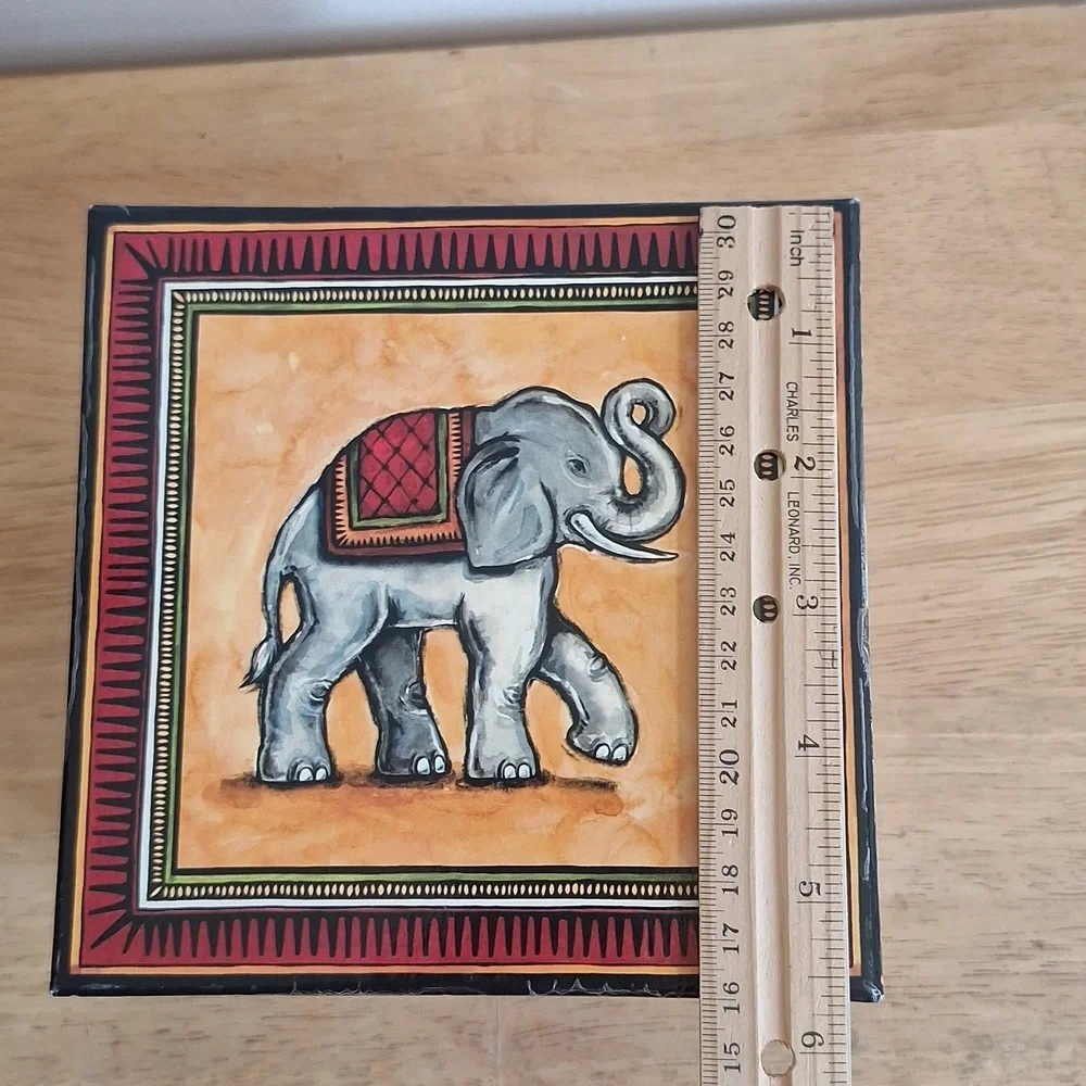 Elephant & Leopard Print Decorative Trinket Box | Safari Decor Storage